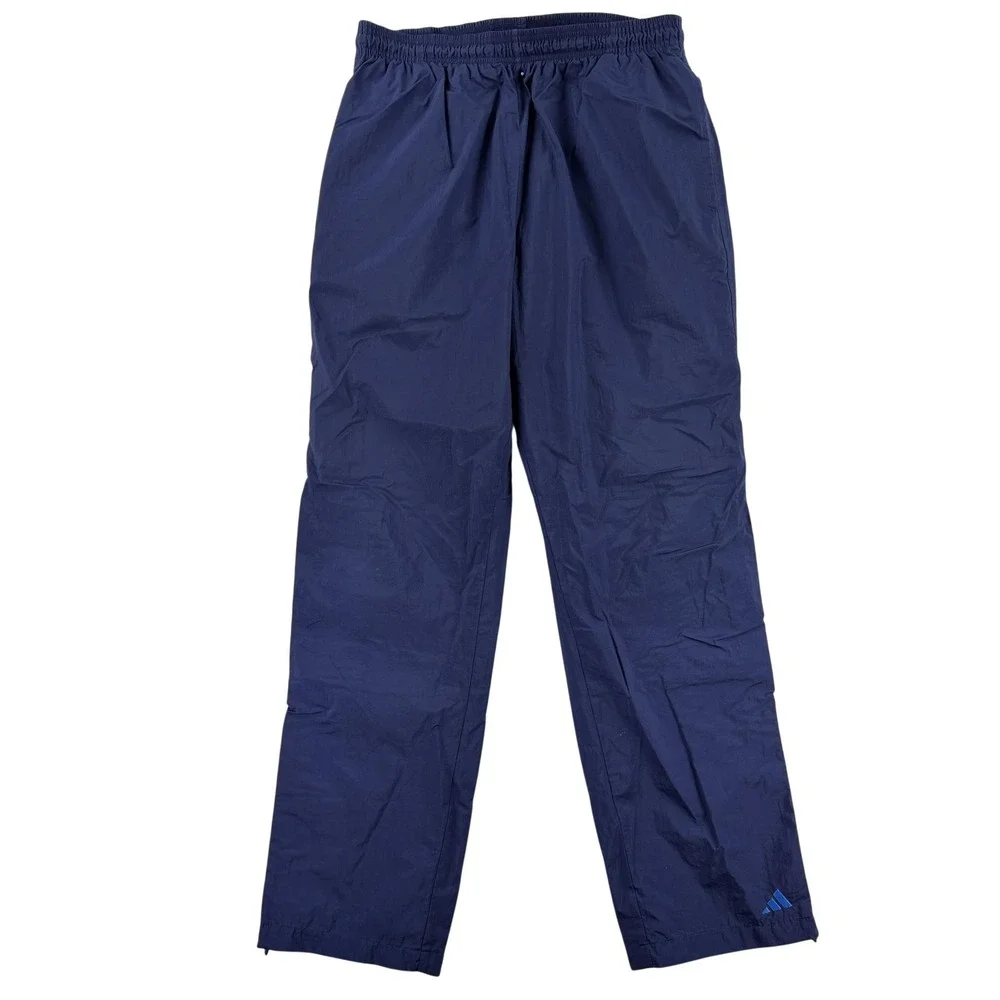 Vintage Adidas Track Pants‎ Mens Large Blue Woven Lined Zip Ankle Athletic